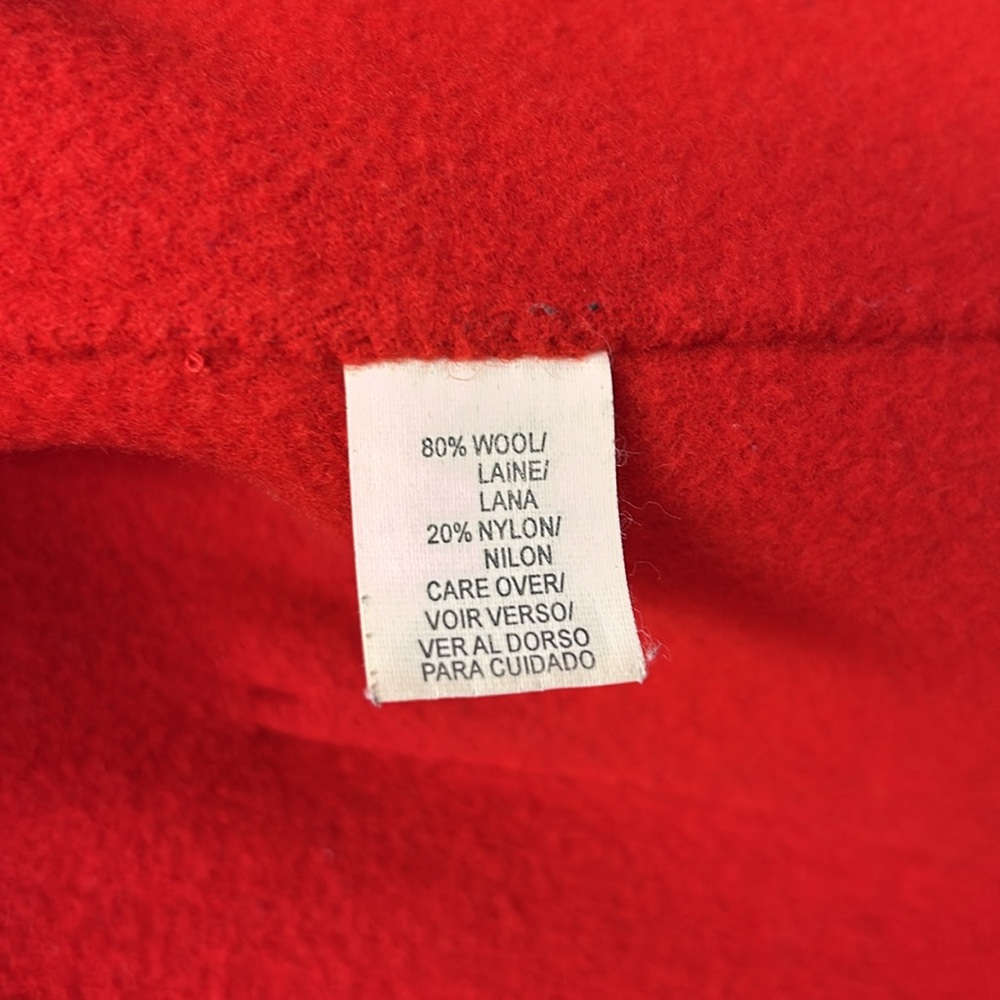 AK Anne Klein Red Woolโ Blend Open Front Blazer Pockets Thick Festive Holiday L - Picture 9 of 17